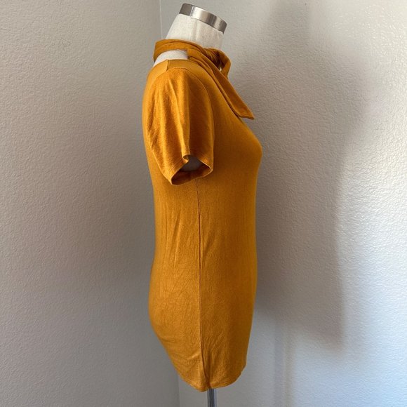 Free People Blouse Mustard Color Sz L - Picture 2 of 6